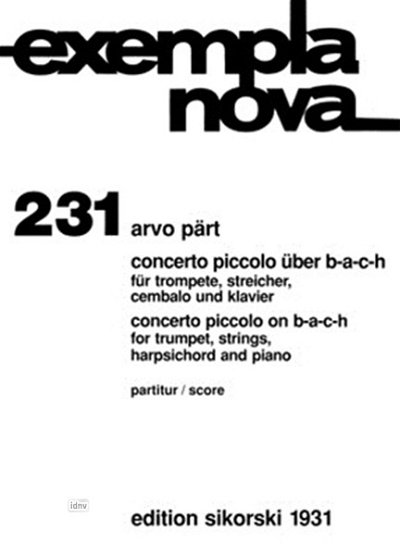 A. Paert: Concerto Piccolo Ueber B A C H