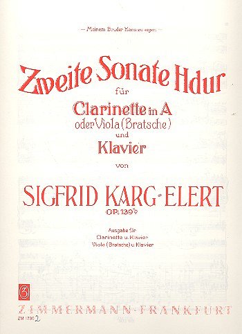 S. Karg-Elert: Zweite Sonate H-Dur Op 139 B
