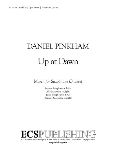 D. Pinkham: Up At Dawn, 4Sax (Pa+St)