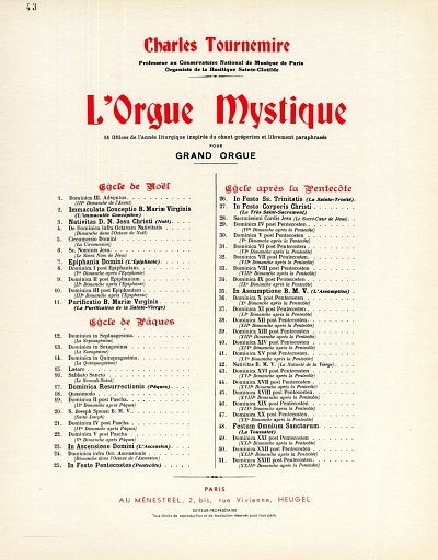 C. Tournemire: L'Orgue mystique Vol.43, Org