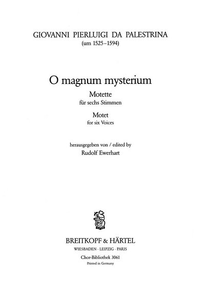 G.P. da Palestrina: O magnum mysterium, Gch6 (Chpa)