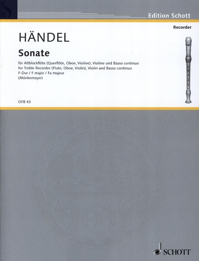 G.F. Haendel: Sonate F-Dur Nr. 2 HWV 389, AbflVlBc (Pa+St)