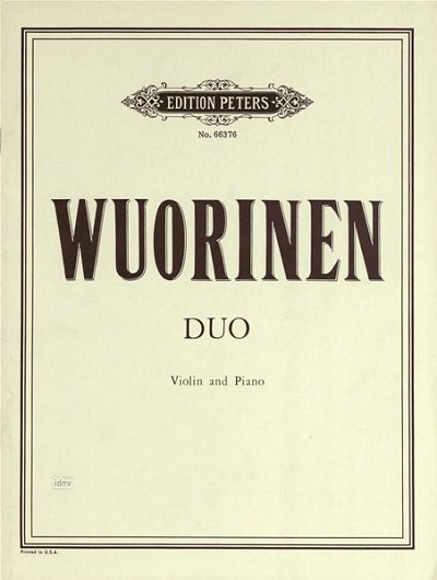 C. Wuorinen et al.: Duo für Violine und Klavier (1966/1967)