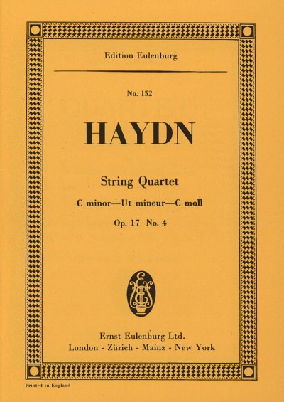 J. Haydn: Quartett C-Moll Op 17/4 Hob 3/28 Eulenburg Studien