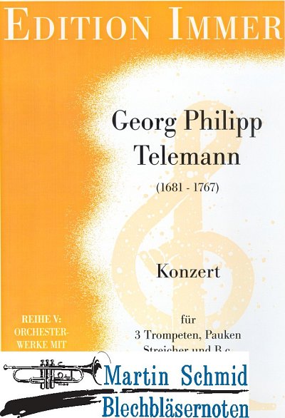 G.P. Telemann: Konzert D-Dur, 3TrpStrBC (Pa+St)