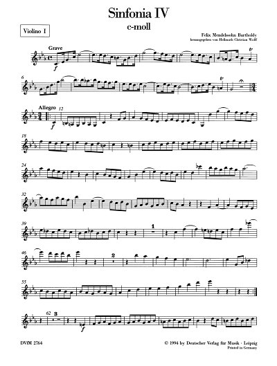 F. Mendelssohn Bartholdy: Sinfonia IV c-moll