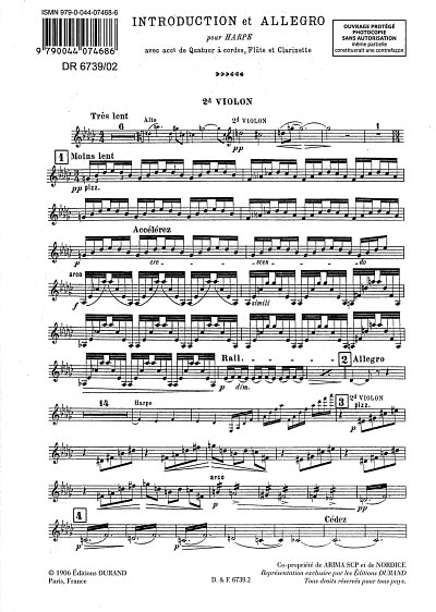 M. Ravel: Introduction et Allegro, Hrf4StrFlKlr (Vl2)