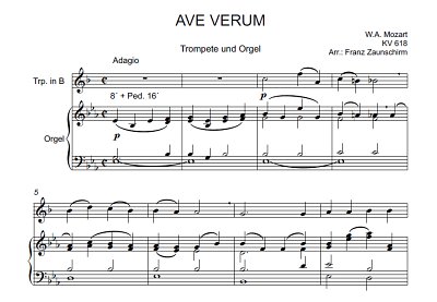 DL: W.A. Mozart: Ave verum corpus, TrpOrg (Par2St)