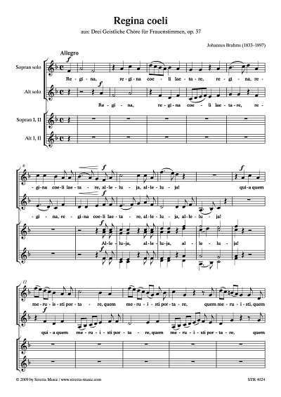 DL: J. Brahms: Regina coeli aus: Drei Geistliche Choere fuer
