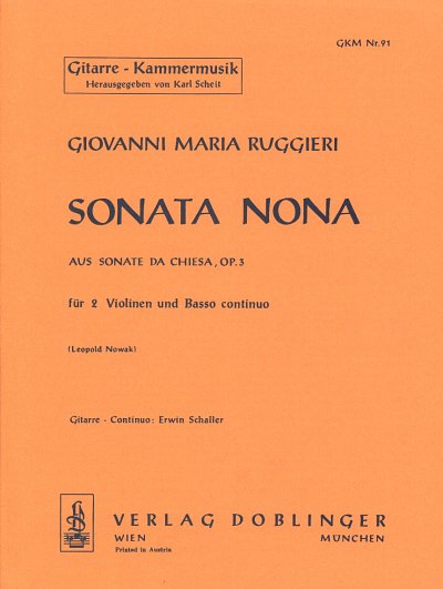 G.M. Ruggieri: Sonata nona d-Moll op. 3/9, 2VlGit (Pa+St)