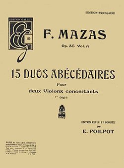 Duos abécédaires (15) Op.85a, 2Vl (Bu)