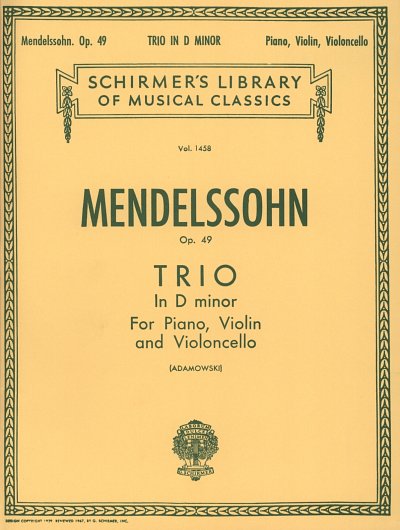 F. Mendelssohn Barth: Trio in D Minor, Op. 49 (Pa+St)