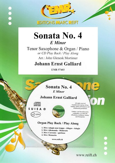 J.E. Galliard: Sonata No. 4, TsaxKlavOrg (+CD)