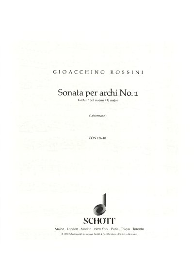 G. Rossini: Sonata per archi , 2VlVcKb (Stsatz)