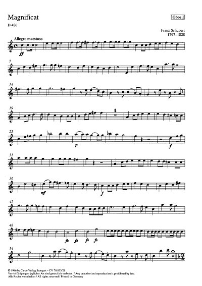 F. Schubert: Magnificat in C D 486 / Stimmensatz