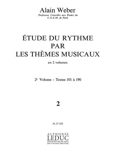 A. Weber: Etude Du Rythme Par Les Themes Musicaux/Volum (Bu)