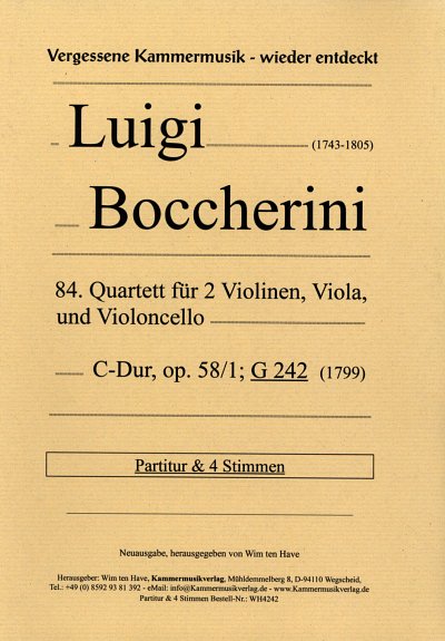 L. Boccherini: Quartett 84 C-Dur op 58/1, 2VlVaVc (Pa+St)