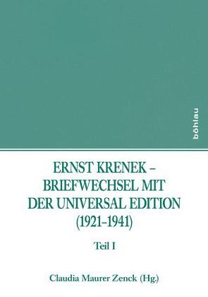 E. Krenek: Briefwechsel mit der Universal Edition 1921 (2Bü)