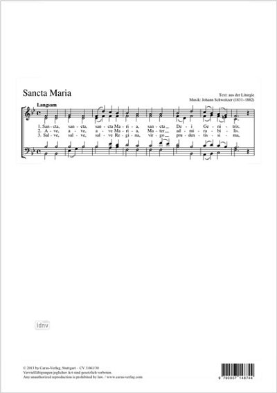 DL: S. Johann: Sancta Maria B-Dur, GCh4 (Part.)