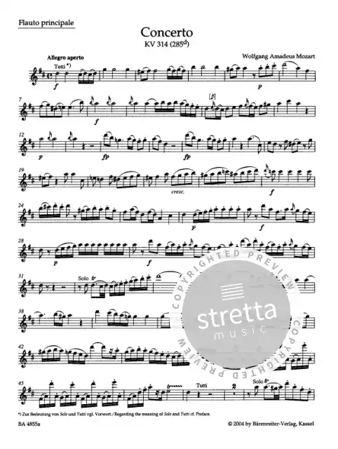 W.A. Mozart: Konzert D-Dur KV 314 (285d), FlOrch (KASt) (2)