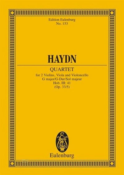 J. Haydn: Quartett G-Dur Op 33/5 Hob 3/41 Eulenburg Studienp