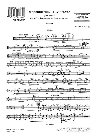 M. Ravel: Introduction et Allegro, Hrf4StrFlKlr (Vla)