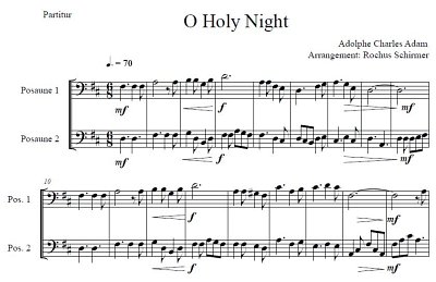 DL: A.C. Adam: O Holy Night (2 Bearbeitungen - D-Du (Part(C)
