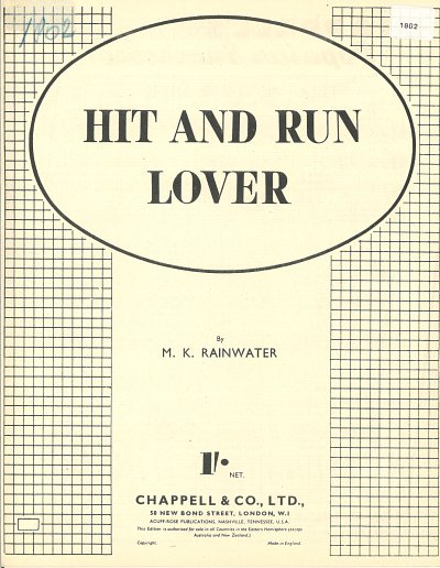 Marvin Rainwater, Eddie Kirk: Hit And Run Lover
