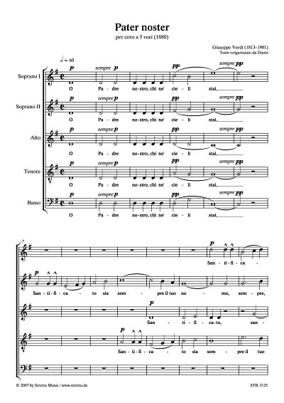 DL: G. Verdi: Pater noster per coro a 5 voci (1880)