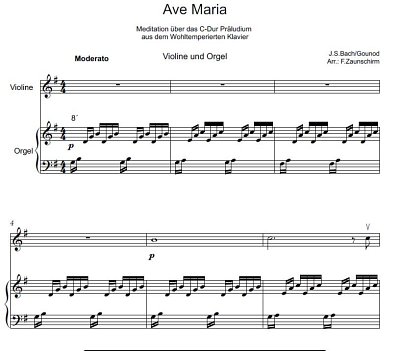 DL: C. Gounod: Ave Maria, Vl/FlOrg (Par2St)