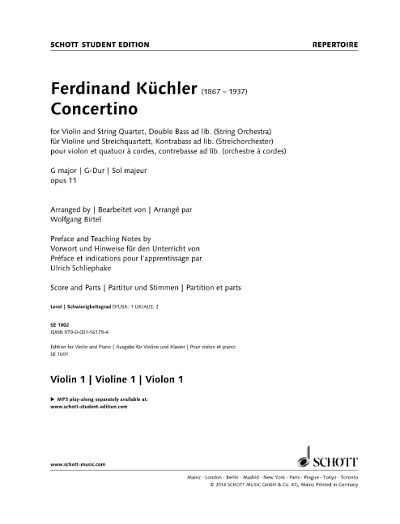 DL: F. Küchler: Concertino G-Dur (Vl1)
