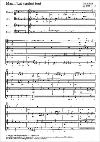 S. Dietrich: Magnificat septimi toni (dorisch)