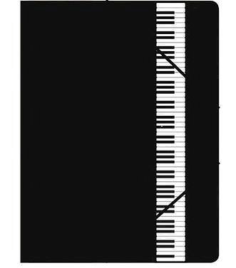 W.A. Mozart: Gummispannmappe Tastatur (Postkarte)
