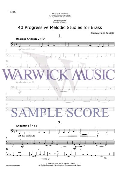 C.M. Saglietti: 40 Progressive Melodic Studies for Brass, Tb