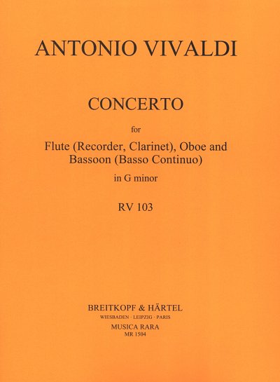 A. Vivaldi: Konzert g-Moll RV 103, ABlfObFag (Pa+St)
