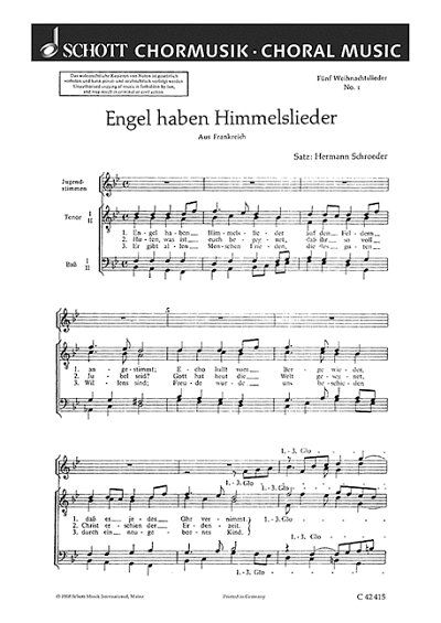 H. Schroeder: Fünf Weihnachtslieder