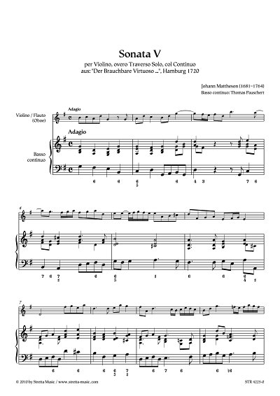 DL: J. Mattheson: Sonata V per Violino, overo Traverso Solo,