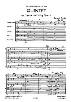 B. Frankel: Quintet For Clarinet And String Quartet, 2VlVaVc