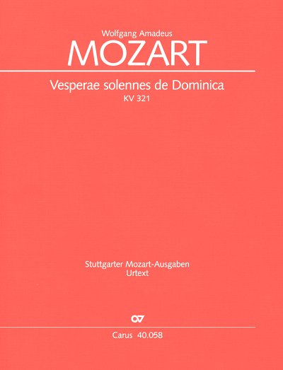 W.A. Mozart: Vesperae solennes de Domi, 4GesGchOrcBc (Part.)