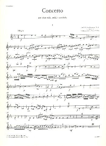 C.P.E. Bach: Konzert für Oboe Es-Dur Wtq 165, ObStrBc (Vl1)