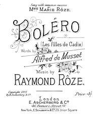 DL: R.R.A.d. Musset: Boléro (Les Filles De Cadiz), GesKlav