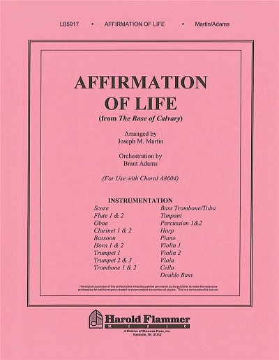 Affirmation of Life from Rose of Calvary, Orch (Pa+St)