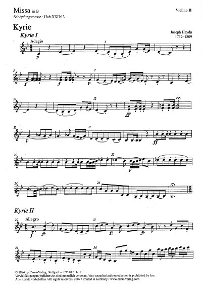 J. Haydn: Missa solemnis in B, SolGChOrch (Vl2)