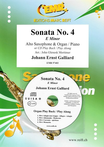 J.E. Galliard: Sonata No. 4, AsaxKlaOrg (+CD)