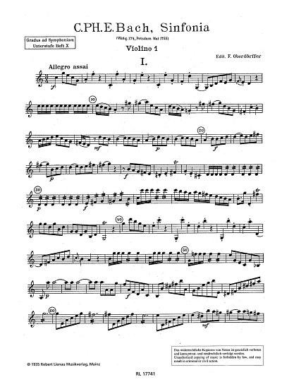 C.P.E. Bach: Gradus ad Symphoniam - Unterstufe Band 10