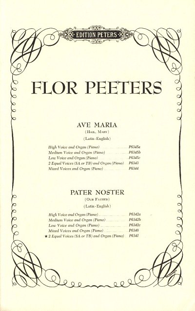 AQ: F. Peeters: Pater Noster op. 102 i, 2GesOrg (Pa (B-Ware)