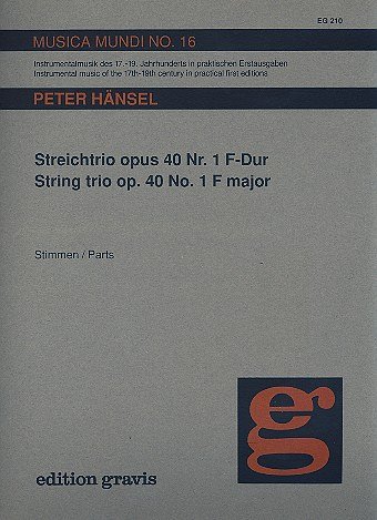 Haensel Peter: Trio F-Dur Op 40/1 Musica Mundi 16