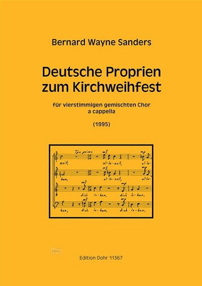 B.W. Sanders: Deutsche Proprien zum Kirchweihfest für (Chpa)