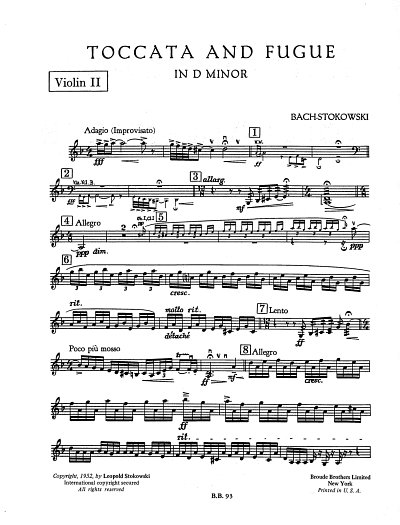 J.S. Bach: Toccata and Fugue d minor BWV 565, SinfOrch (Vl2)