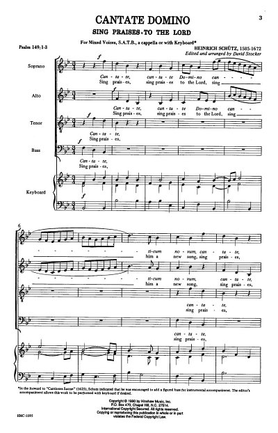 H. Schütz: Cantate Domino (Chpa)